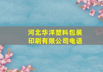 河北华洋塑料包装印刷有限公司电话