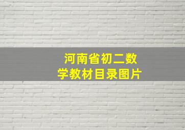 河南省初二数学教材目录图片