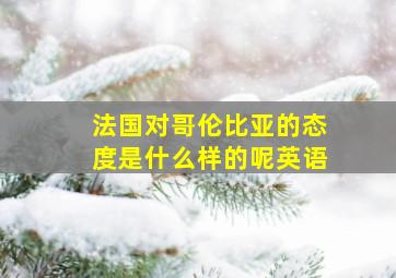 法国对哥伦比亚的态度是什么样的呢英语