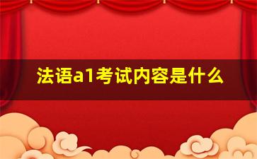 法语a1考试内容是什么