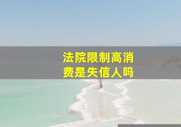 法院限制高消费是失信人吗