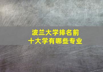 波兰大学排名前十大学有哪些专业