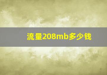 流量208mb多少钱