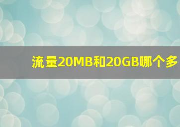 流量20MB和20GB哪个多