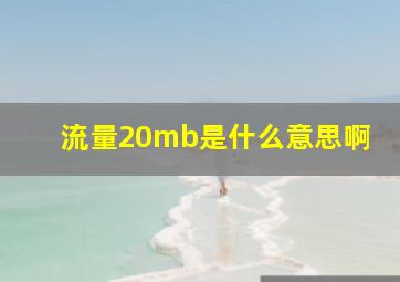 流量20mb是什么意思啊