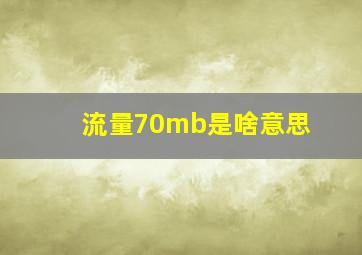 流量70mb是啥意思