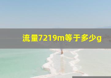 流量7219m等于多少g