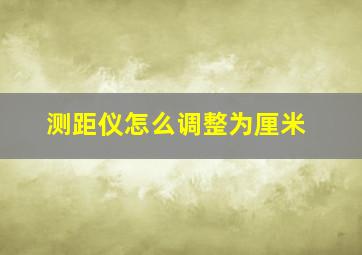 测距仪怎么调整为厘米