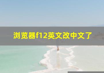 浏览器f12英文改中文了