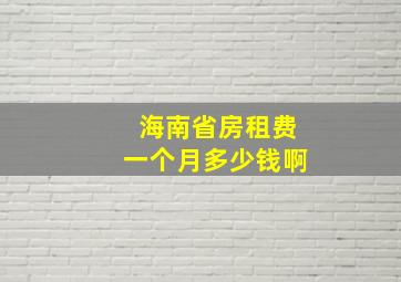 海南省房租费一个月多少钱啊