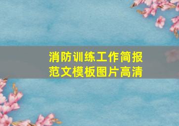 消防训练工作简报范文模板图片高清