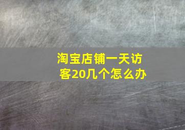 淘宝店铺一天访客20几个怎么办