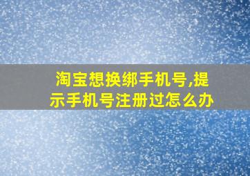 淘宝想换绑手机号,提示手机号注册过怎么办