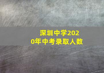 深圳中学2020年中考录取人数