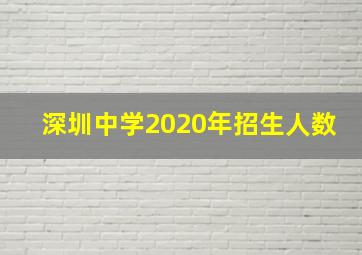 深圳中学2020年招生人数