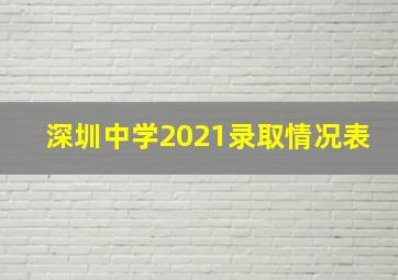 深圳中学2021录取情况表