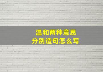 温和两种意思分别造句怎么写