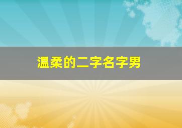 温柔的二字名字男