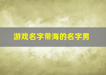 游戏名字带海的名字男