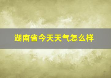 湖南省今天天气怎么样