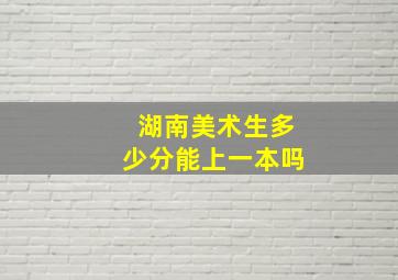 湖南美术生多少分能上一本吗