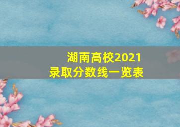 湖南高校2021录取分数线一览表