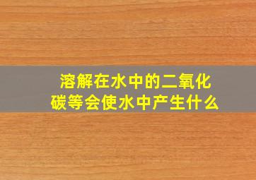 溶解在水中的二氧化碳等会使水中产生什么