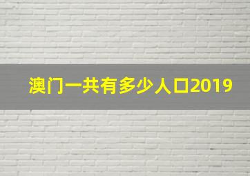 澳门一共有多少人口2019