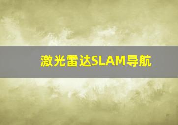 激光雷达SLAM导航