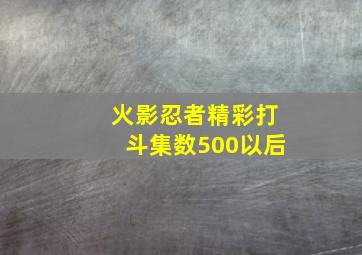 火影忍者精彩打斗集数500以后