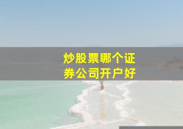 炒股票哪个证券公司开户好