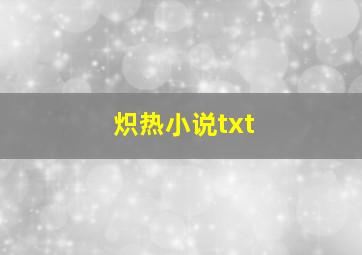 炽热小说txt