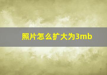 照片怎么扩大为3mb