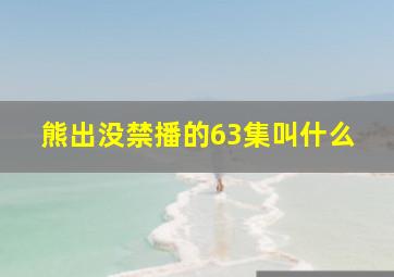 熊出没禁播的63集叫什么