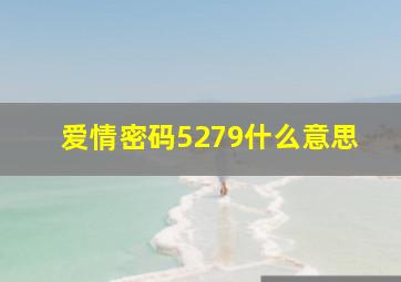 爱情密码5279什么意思