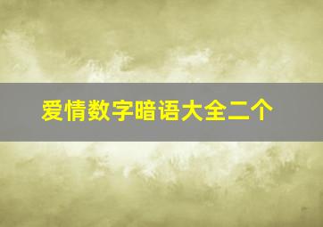 爱情数字暗语大全二个