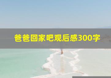 爸爸回家吧观后感300字