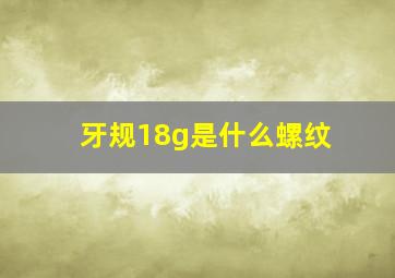 牙规18g是什么螺纹