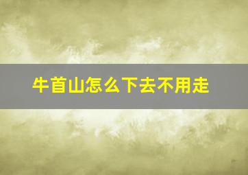 牛首山怎么下去不用走