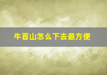 牛首山怎么下去最方便