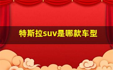 特斯拉suv是哪款车型