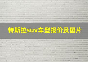 特斯拉suv车型报价及图片