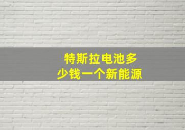 特斯拉电池多少钱一个新能源