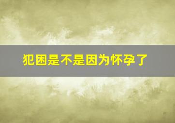 犯困是不是因为怀孕了