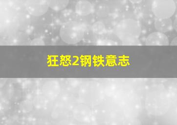 狂怒2钢铁意志