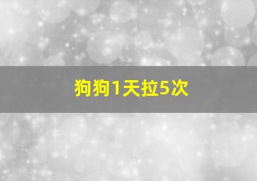 狗狗1天拉5次