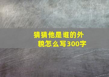 猜猜他是谁的外貌怎么写300字