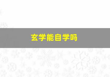 玄学能自学吗