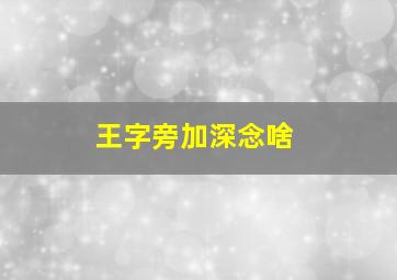 王字旁加深念啥