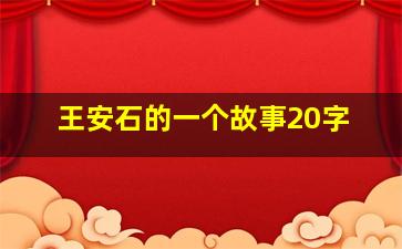 王安石的一个故事20字